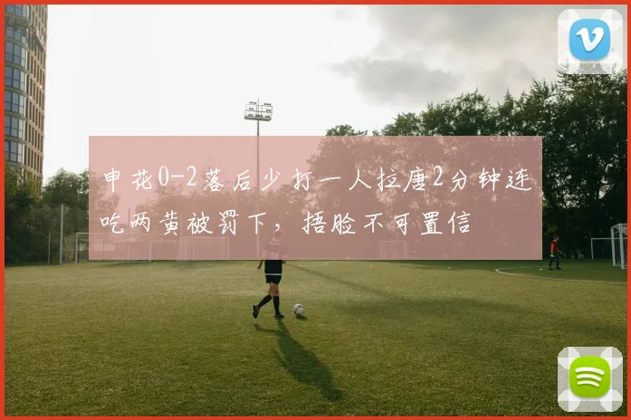申花0-2落后少打一人拉唐2分钟连吃两黄被罚下，捂脸不可置信